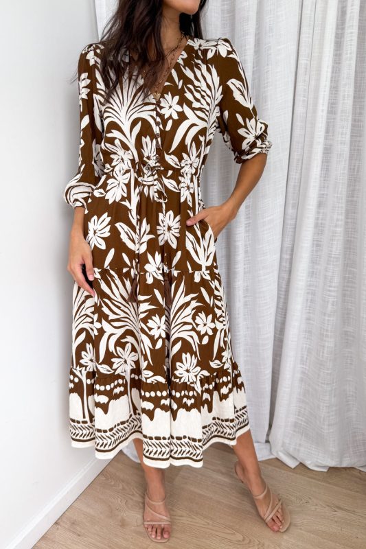 Tessa Dress - Chocolate Leaf