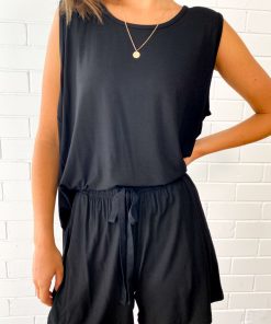 The Comfiest PJs Tank & Shorts Set - Black
