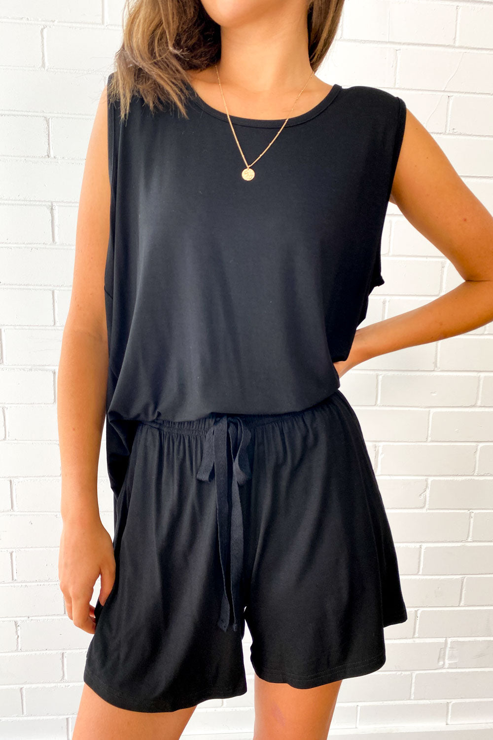 The Comfiest PJs Tank & Shorts Set - Black