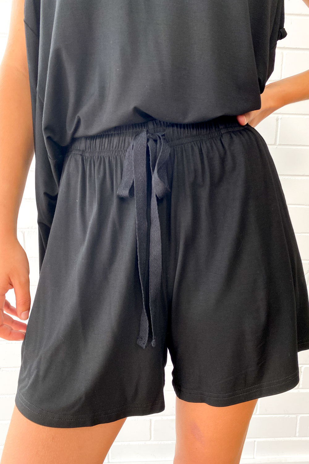 The Comfiest PJs Tank & Shorts Set - Black - Image 4