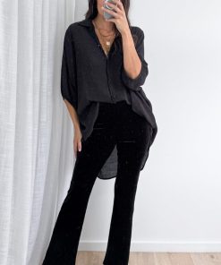 The Velvet Flares Petite  - Black
