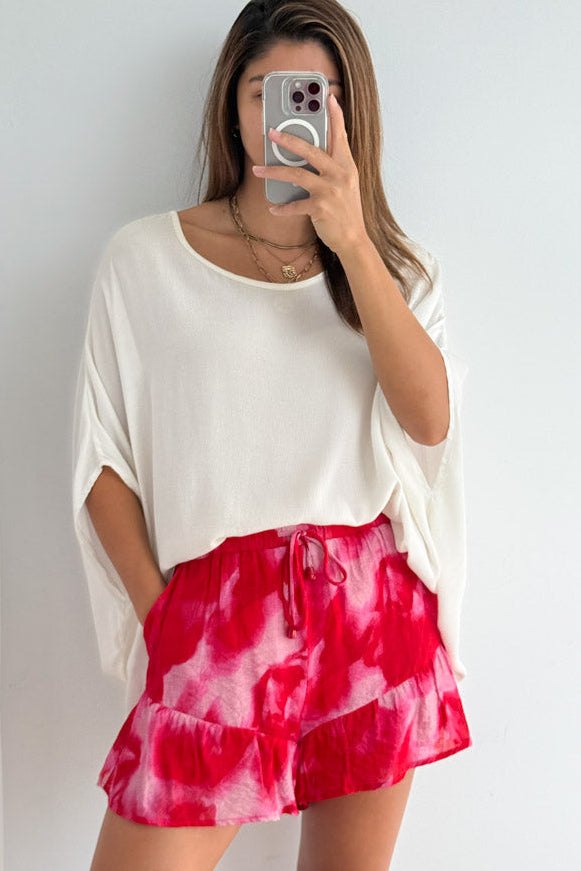 Tulum Escape Shorts - Red Crush Tie Dye
