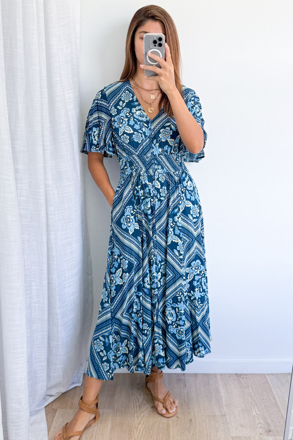 Vicki Dress - Blue Tile