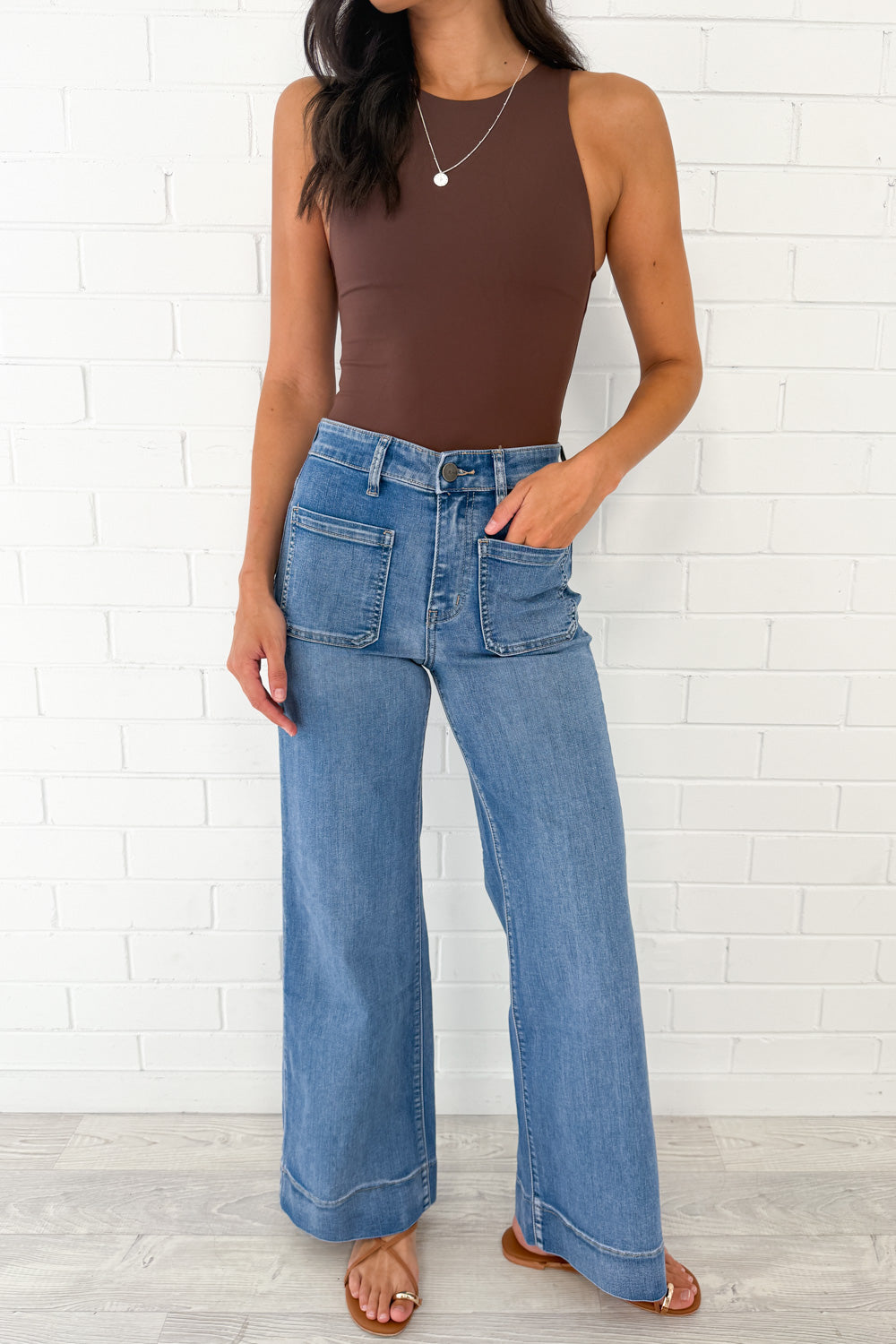 Whitley High Rise Wide Leg Jeans - Denim
