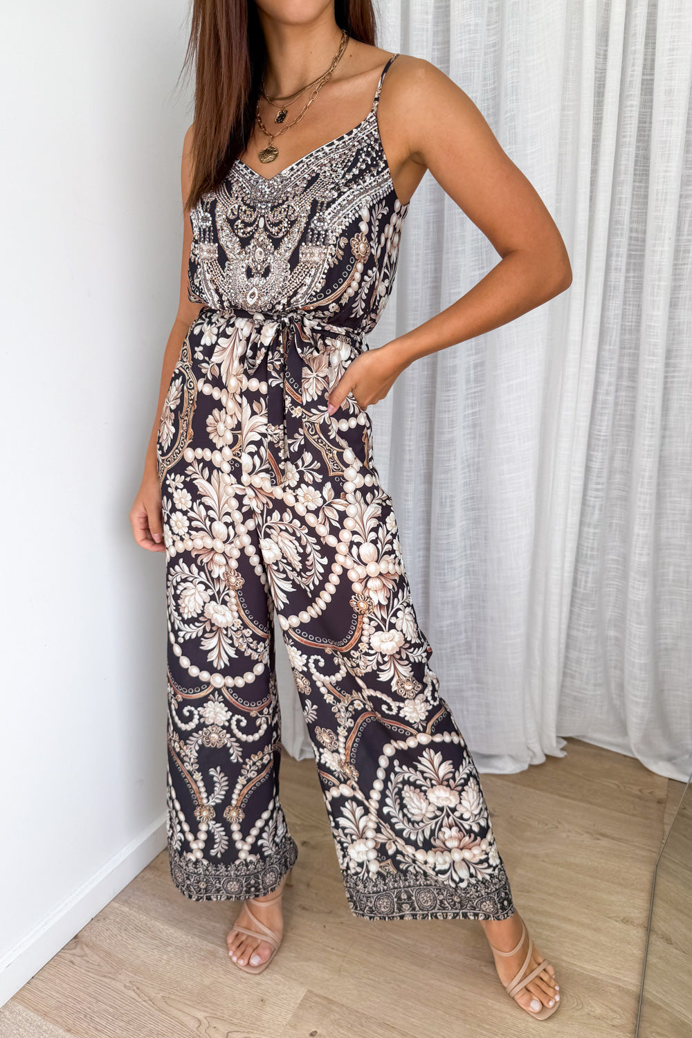 Willow Jumpsuit - Black Vintage Pearl - Image 3
