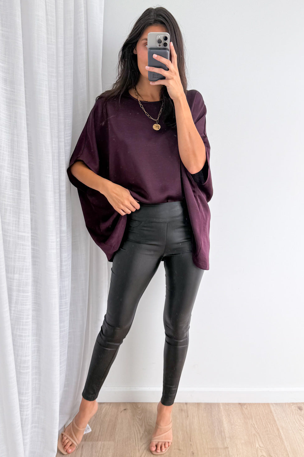 Zara Satin Drape Top - Image 2