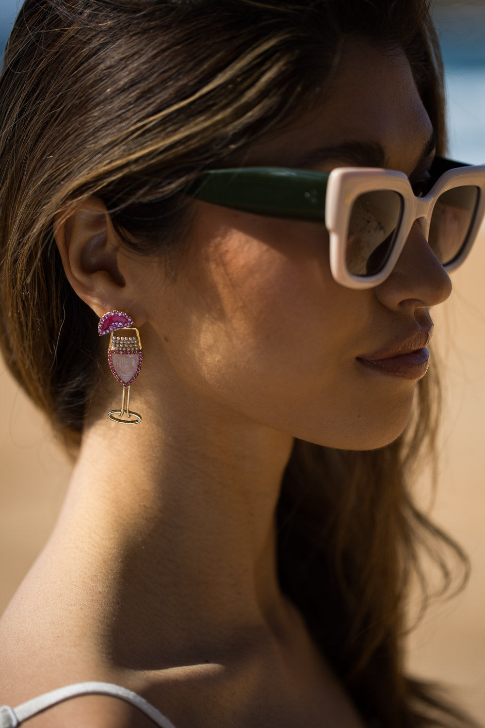 Alexa Earrings - Pink - Image 3