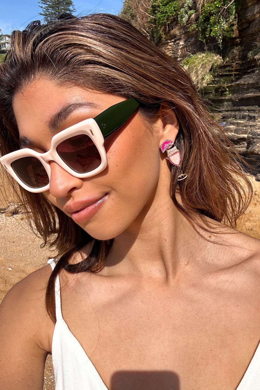 Alexa Earrings - Pink - Image 4