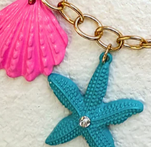 Cleo Charm Necklace - Aqua - Image 4