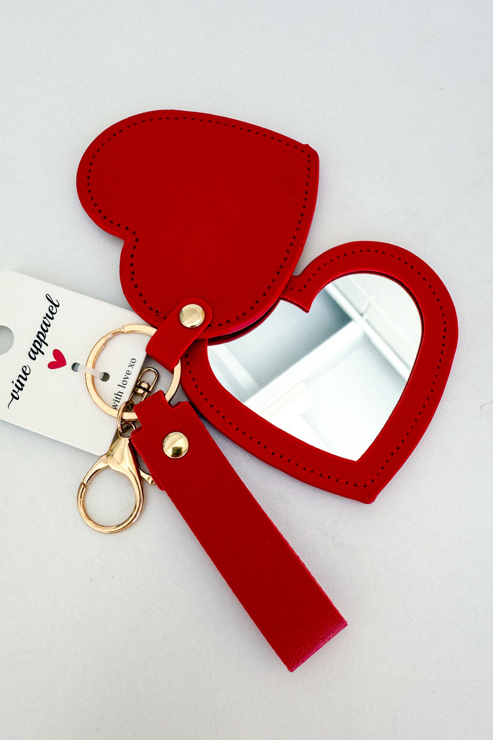 Mirror Hearts Bag Charm - Red