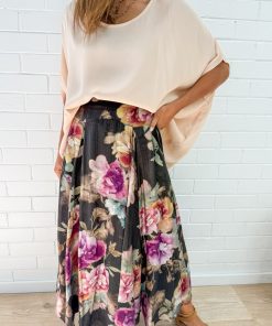 Sandra Maxi Skirt - Noir Bloom
