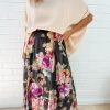 Sandra Maxi Skirt - Noir Bloom