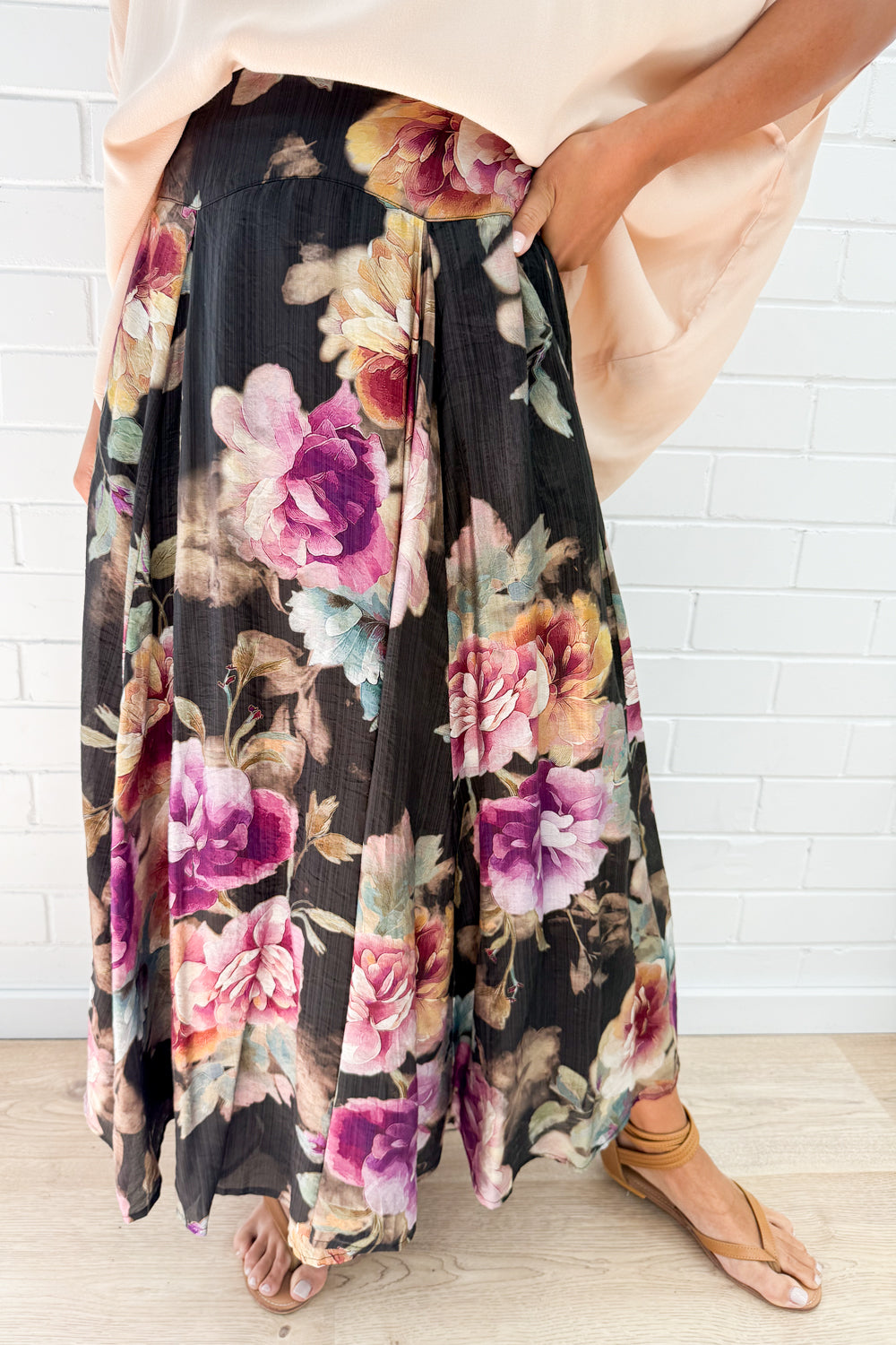 Sandra Maxi Skirt - Noir Bloom - Image 2