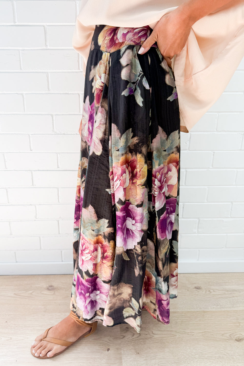 Sandra Maxi Skirt - Noir Bloom - Image 5